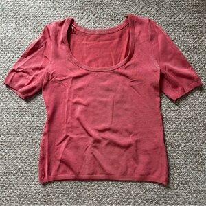 Coral Scoop Neck Sweater